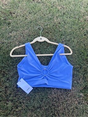 Gymshark X Whitney Simmons Blue Twist-Ring Crop bra Tank Top